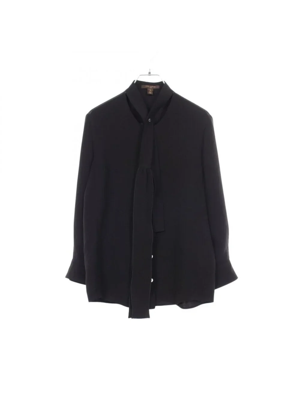Louis Vuitton Blouse with Bow Tie Black Silk Long Sleeve Shirt